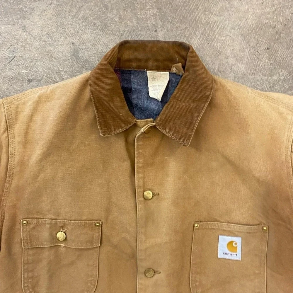 Vintage Carhartt Jacket 6BLC Men's Blanket Lined Chore Coat Made in USA Size L